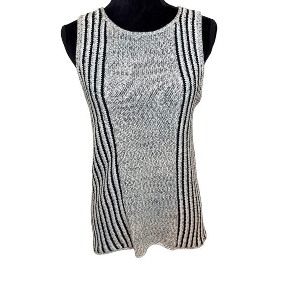 Sanctuary | Black, Gray, and White Ribbed Knit Tank Top - Picture 1 of 7
